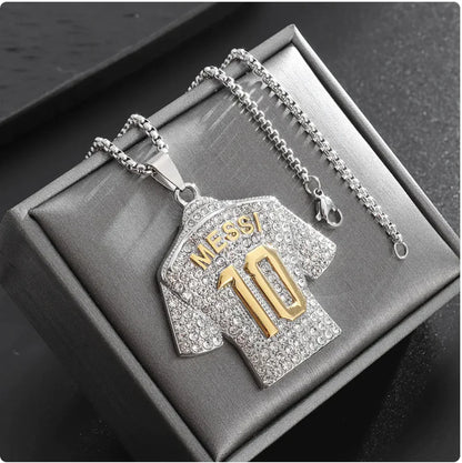 Messi Gold-Plated Diamond Pendant Necklace