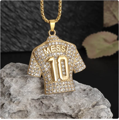 Messi Gold-Plated Diamond Pendant Necklace