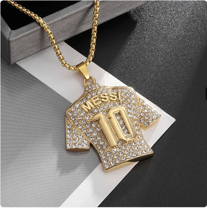 Messi Gold-Plated Diamond Pendant Necklace