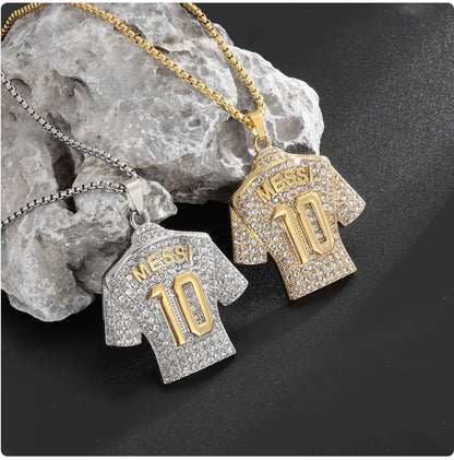 Messi Gold-Plated Diamond Pendant Necklace