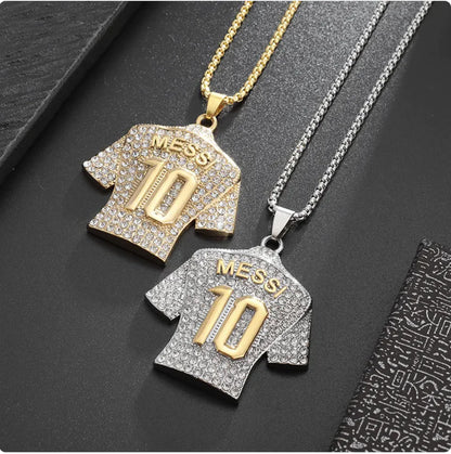 Messi Gold-Plated Diamond Pendant Necklace