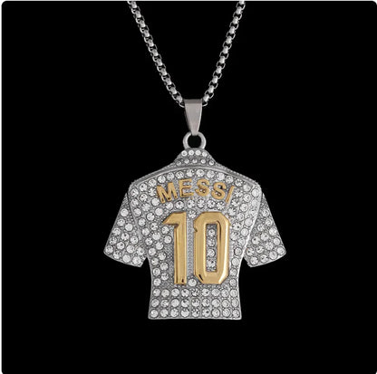 Messi Gold-Plated Diamond Pendant Necklace